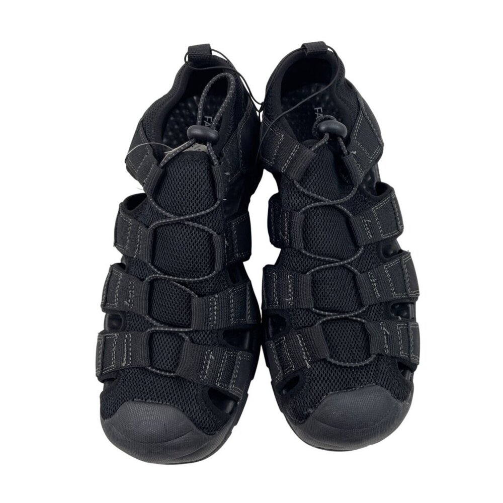 Falls Creek Mens Size 7M Black Adjustable Fisherman Sandals